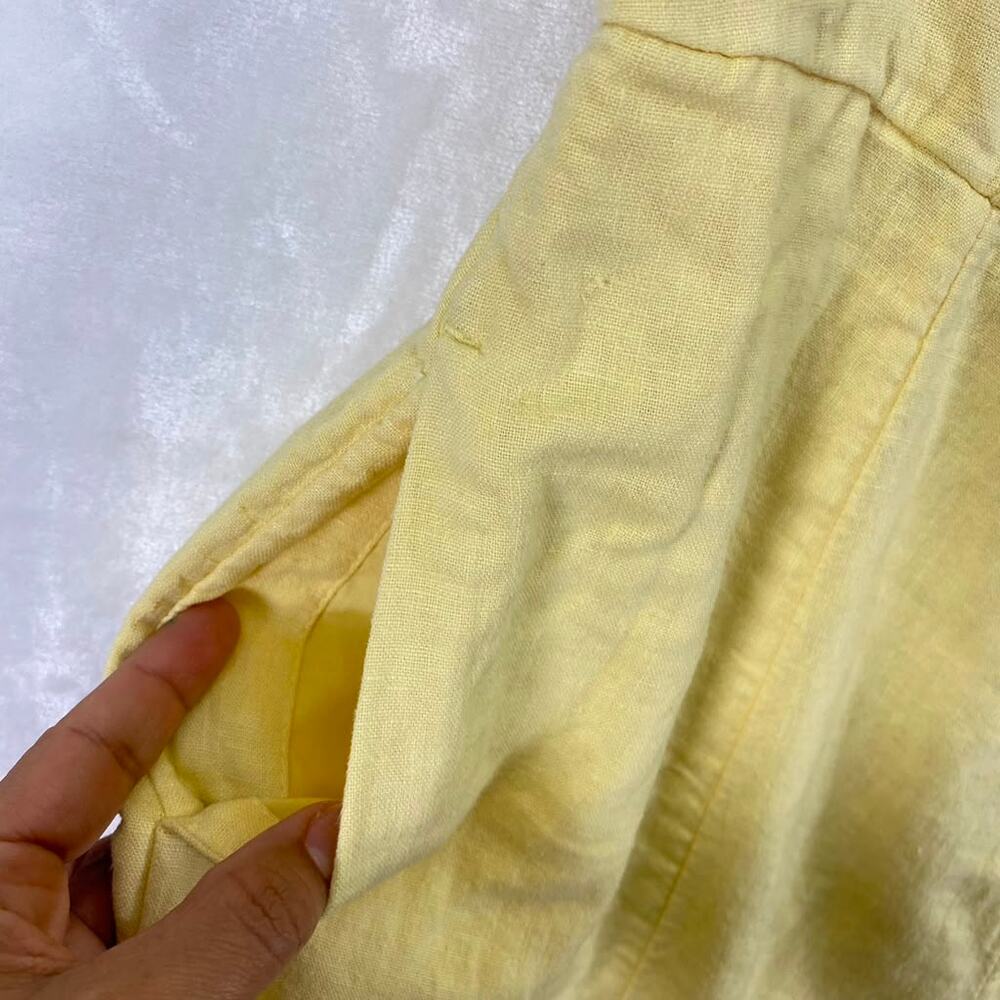 Old Navy Fit & Flare Yellow Sleeveless Linen-Rayon Blend Midi Dress Sz M - Picture 5 of 7